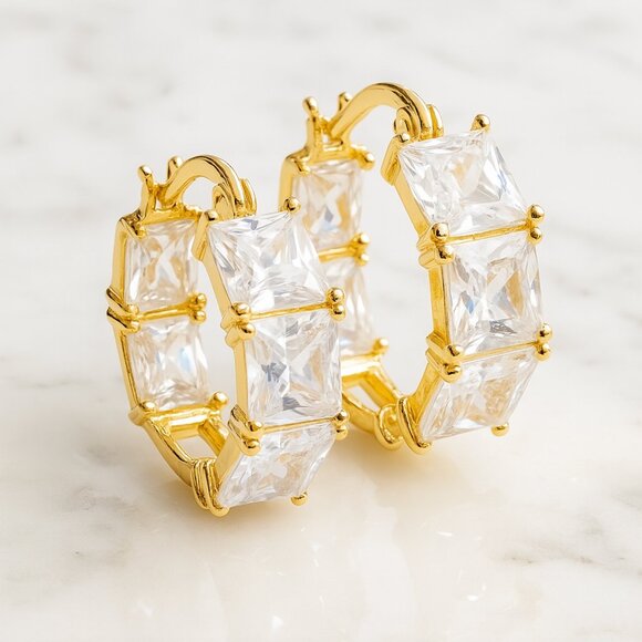 “Dutchess” Demi Fine Luxe Hoop Earrings - Picture 1 of 1